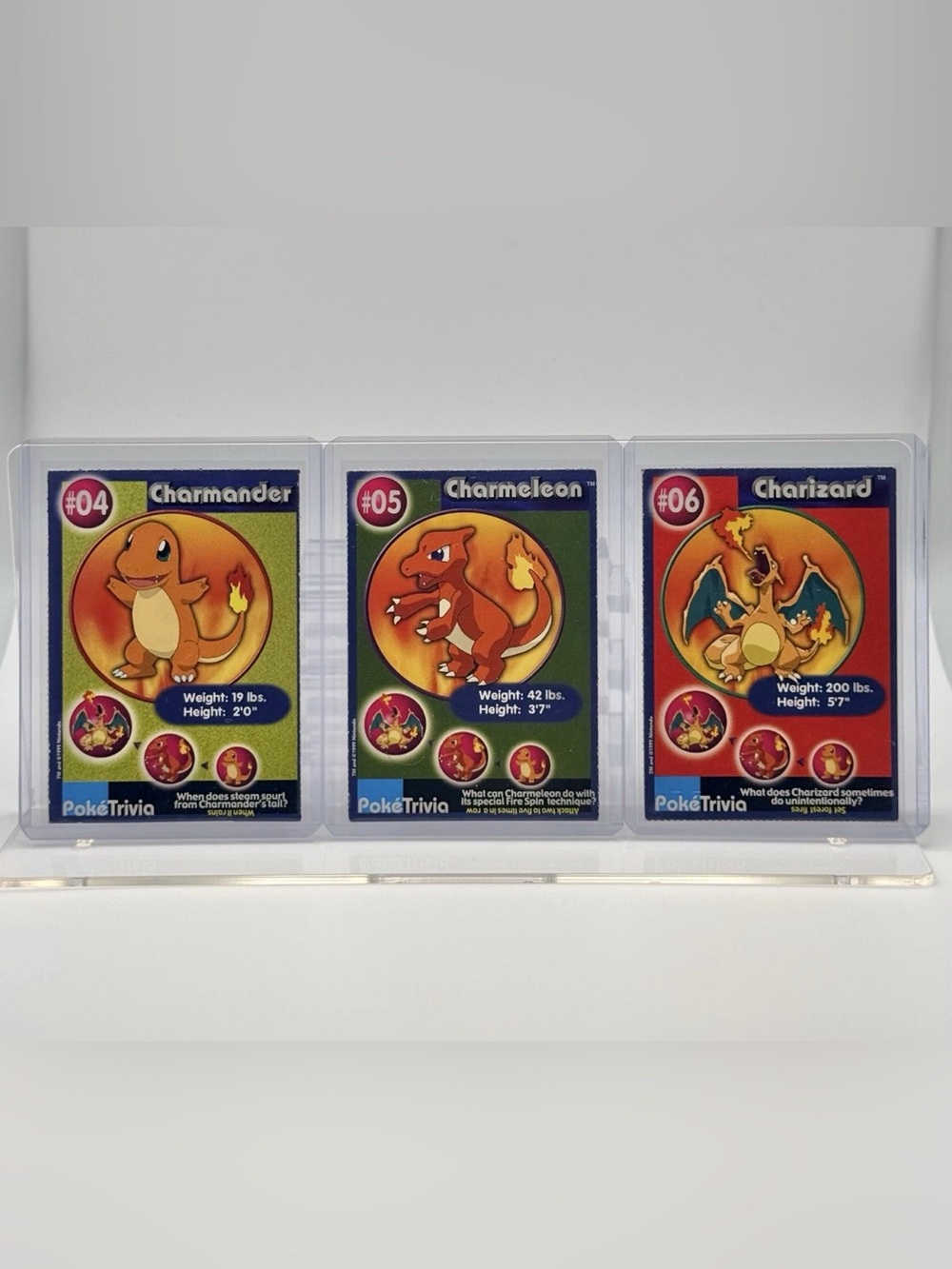 Pokemon Poketrivia Vintage BK Promo Charmander Charmeleon Charizard Cards